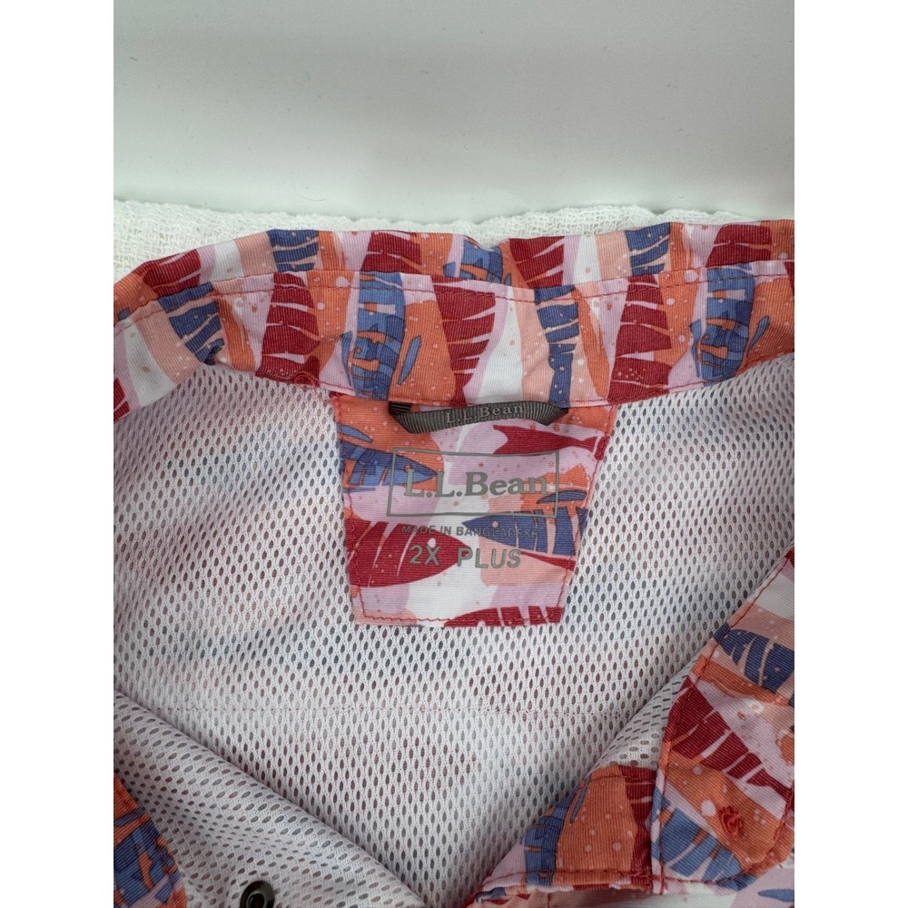 L.L. Bean UPF Sun Shirt Vented Outdoor Hiking Mesh Shirt 2X Novelty Fish Print - Picture 4 of 9
